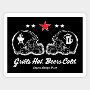 Grills Hot. Beers Cold. : Football Tailgate SZN Sticker